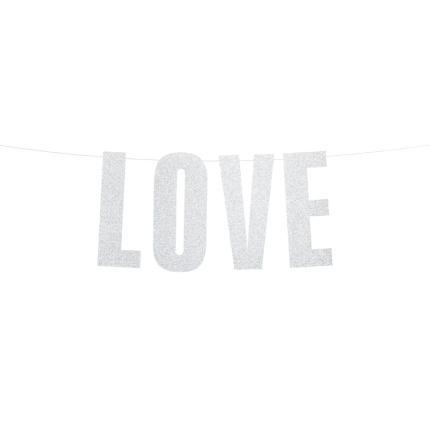 Banner LOVE prata glitter