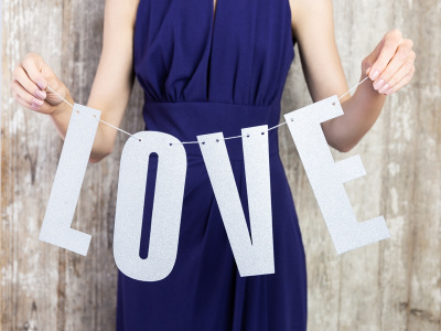 Banner LOVE prata glitter - Image 2