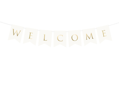 Banner Welcome Branco e Ouro