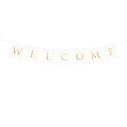 Banner Welcome Branco e Ouro