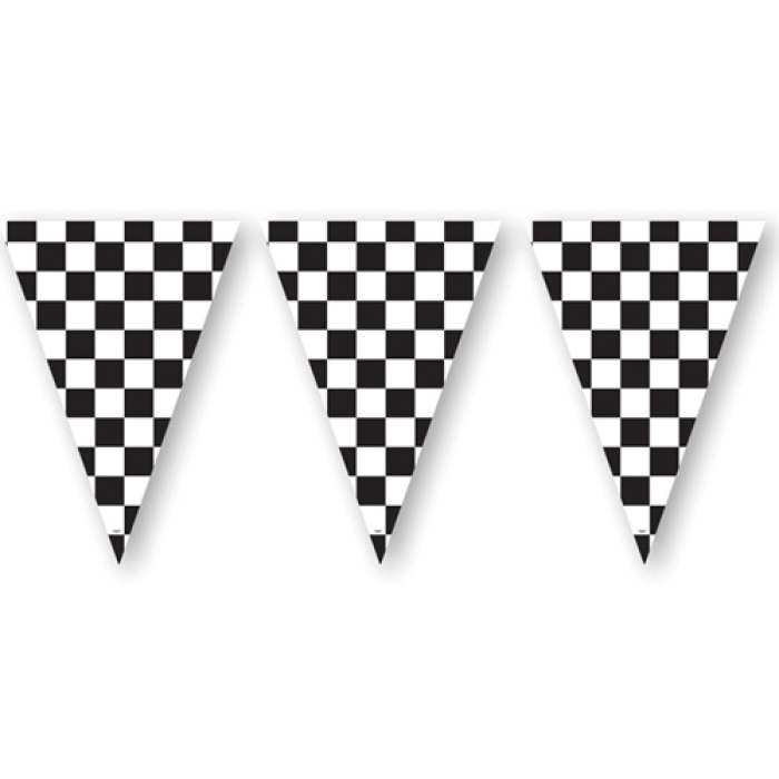 Banner Xadrez Branco e Preto Corrida de Carros - Image 1
