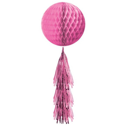 Bola de Papel Rosa com Tassel