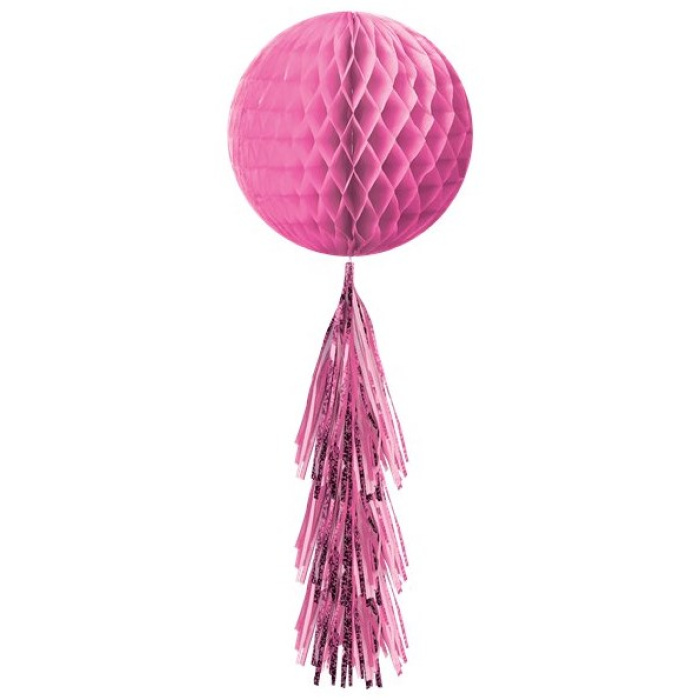 Bola de Papel Rosa com Tassel - Image 1