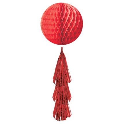 Bola de Papel Vermelho com Tassel