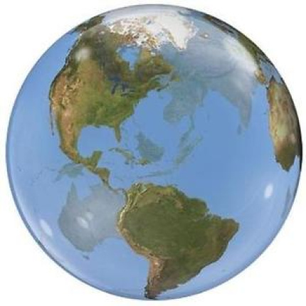 Balão Bubble Planeta Terra - 56cm