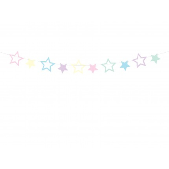 Grinalda Estrelas Cores Pastel - Image 1