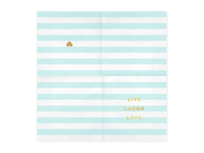 Guardanapos LIVE LAUGH LOVE Azul Claro 33cm - Pack.20 - Image 3