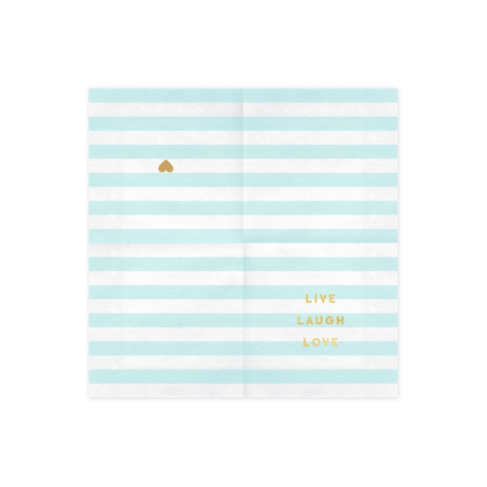 Guardanapos LIVE LAUGH LOVE Azul Claro 33cm - Pack.20 - Image 3