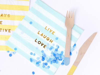 Guardanapos LIVE LAUGH LOVE Azul Claro 33cm - Pack.20 - Image 2
