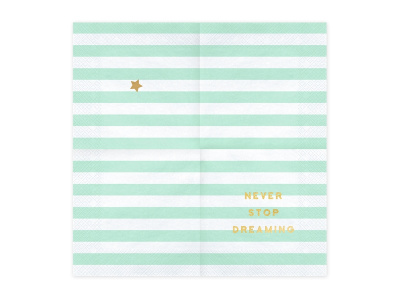Guardanapos NEVER STOP DREAMING Menta 33cm - Pack.20 - Image 2