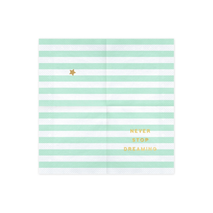 Guardanapos NEVER STOP DREAMING Menta 33cm - Pack.20 - Image 2