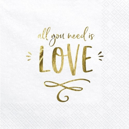 Guardanapos all you need is LOVE - Pack 20