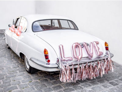 Kit Decoração Balões e Grinalda Rose Gold para Carro