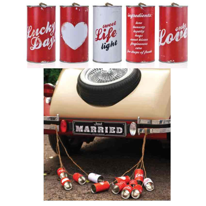 Latas Vermelhas Carro Noivos - Image 2