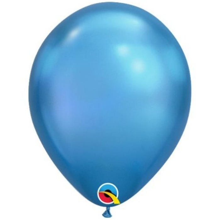 Balão Látex Cromado Azul - 30cm - Image 1
