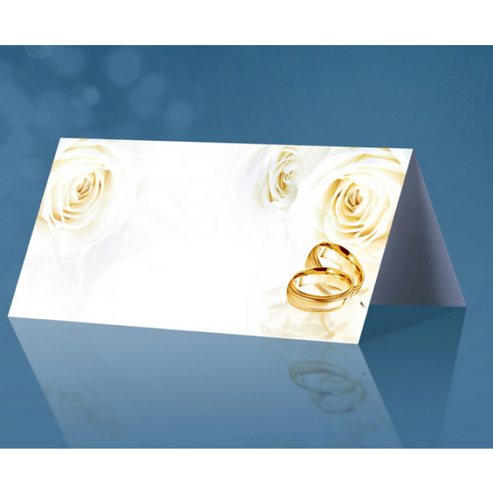 Marcadores de Mesa com Alianças e Rosas Amarelas - Pack.25 - Image 1