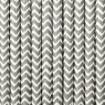 Palhinhas Papel Chevron Prateado