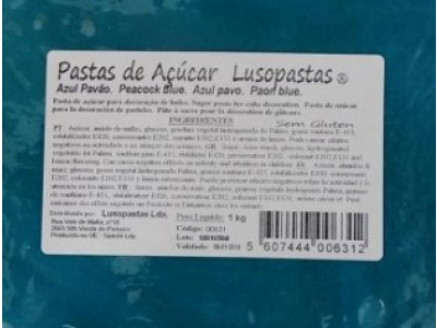 Pasta Açúcar Azul Pavão 1Kg
