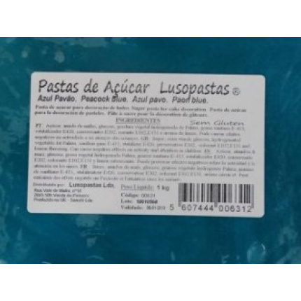 Pasta Açúcar Azul Pavão 1Kg