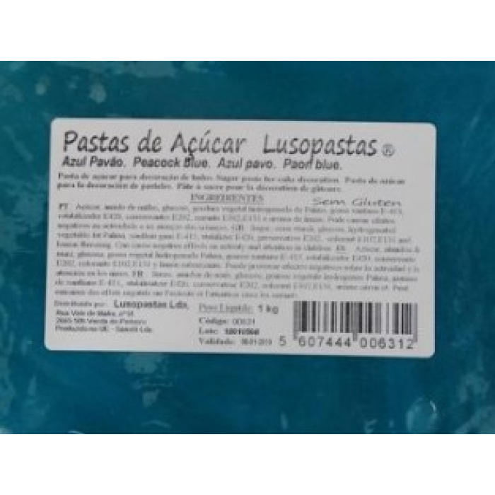 Pasta Açúcar Azul Pavão 1Kg - Image 1