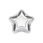 Pratos Estrela Prateado - 6 uni.