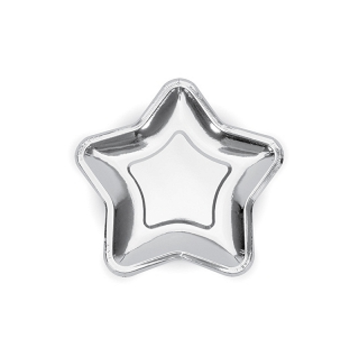 Pratos Estrela Prateado - 6 uni. - Image 1