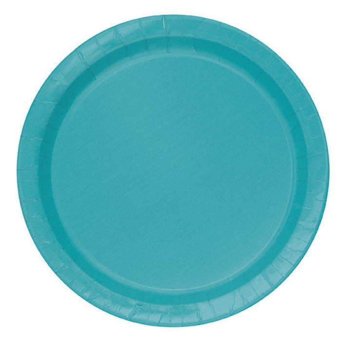 Pratos Liso Azul Caribe 22cm - Pack 16 - Image 1