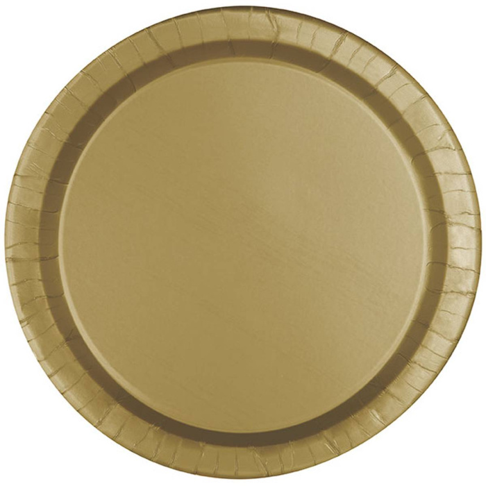 Pratos Liso Ouro 22cm  - Pack 16 - Image 1