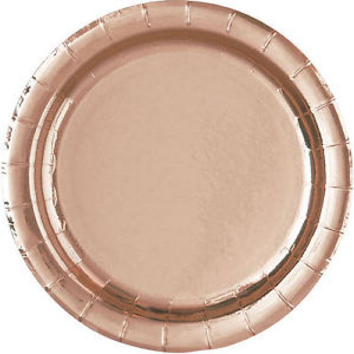 Pratos Liso Rose Gold 22cm - Pack 8 - Image 1