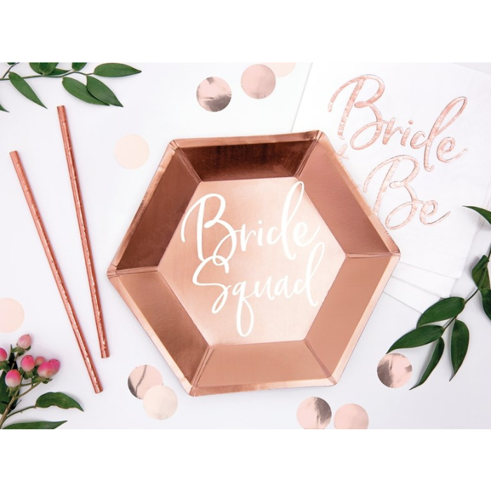 Pratos Bride Squad Rose Gold 23cm - Pack 6 - Image 2