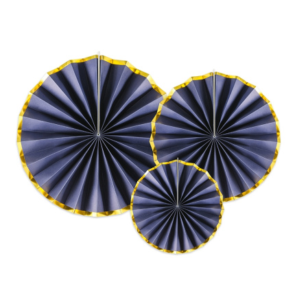 Rosetas Azul e Douradas - Pack 3