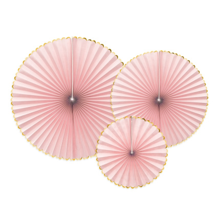 Rosetas Rosa Claro e Douradas - Pack 3