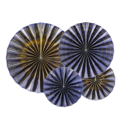 Rosetas Azul e Douradas - Pack 4
