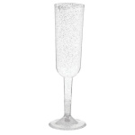 Taça Flute Champanhe Prata Glitter - Pack 4