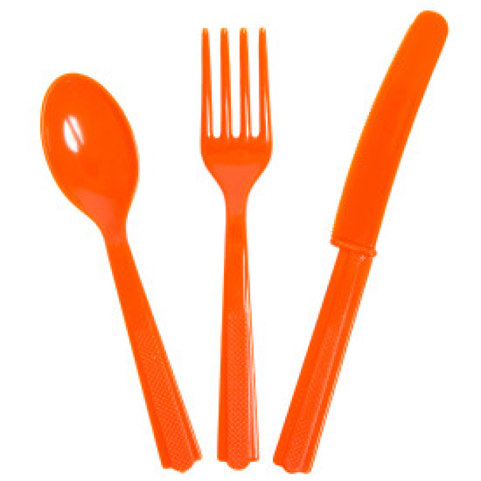Conjunto de Talheres Laranja - Pack 18 - Image 1
