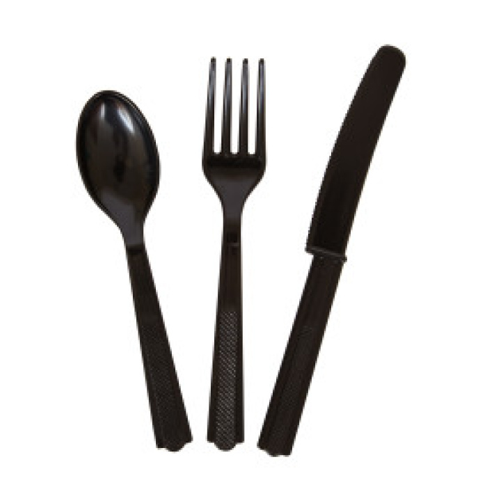 Conjunto de Talheres Preto - Pack 18 - Image 1
