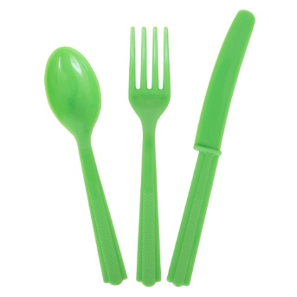 Conjunto de Talheres Verde Lima - Pack 18