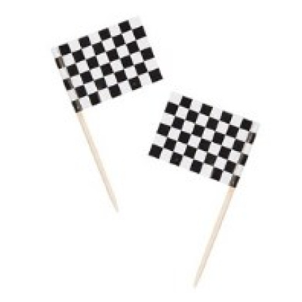 Topper Bandeirinhas Racing Xadrez - Pack 50