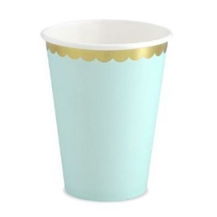 Copos Menta com Borda Ouro 220ml - Pack.6 - Image 1