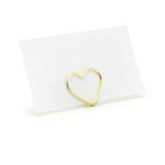 Marcadores de Mesa Clip Forma Coração Ouro - Pack.10