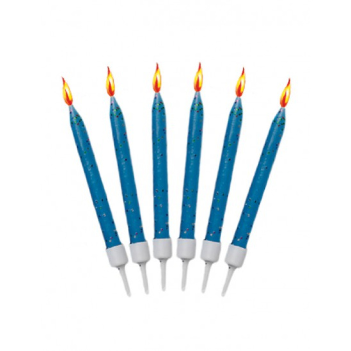 Velas Glitter Azul – Pack.12 - Image 2