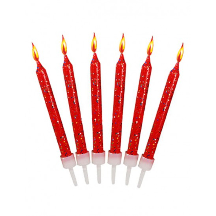 Velas Glitter Vermelha – Pack.12 - Image 2
