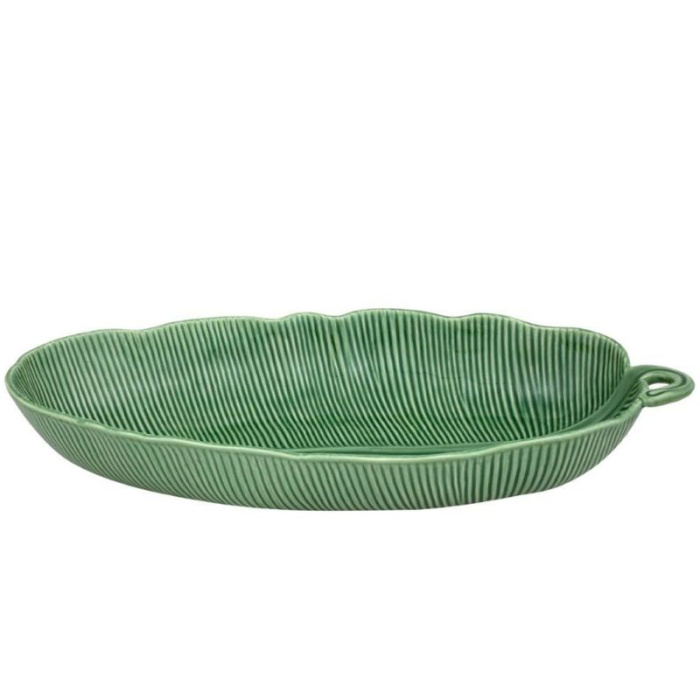 Prato Marcador Cerâmica Folhas Verdes 33 cm – Bordallo Pinheiro - Image 3