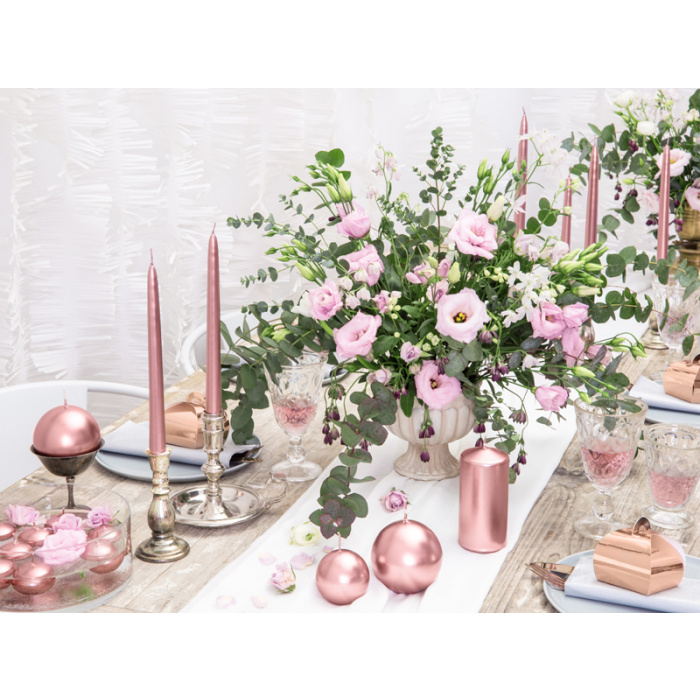 Velas Mesa Rosa Gold Metálica 24cm - Pack.10 - Image 3