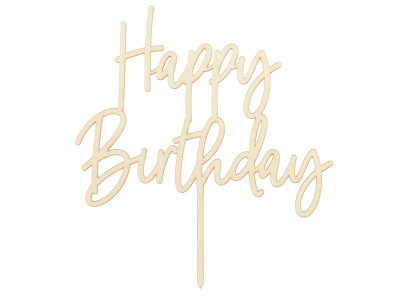 Topo bolo madeira HAPPY BIRTHDAY - Image 2