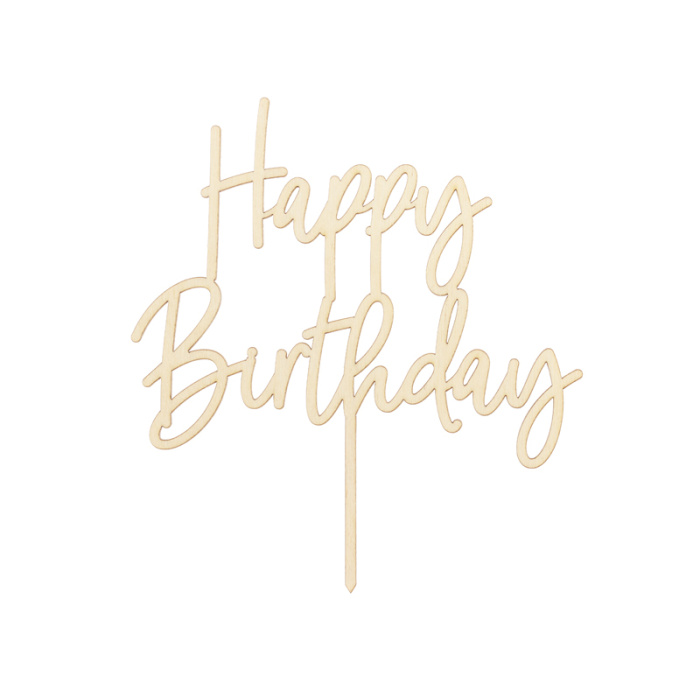 Topo bolo madeira HAPPY BIRTHDAY - Image 2