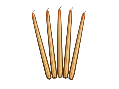 Velas Mesa Dourada Metálica 24cm - Pack.10