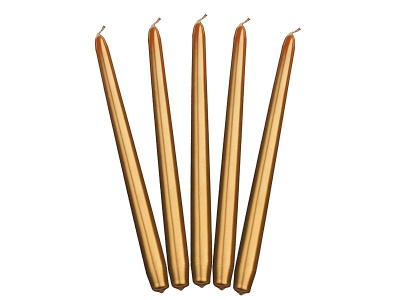 Velas Mesa Dourada Metálica 29cm - Pack.10