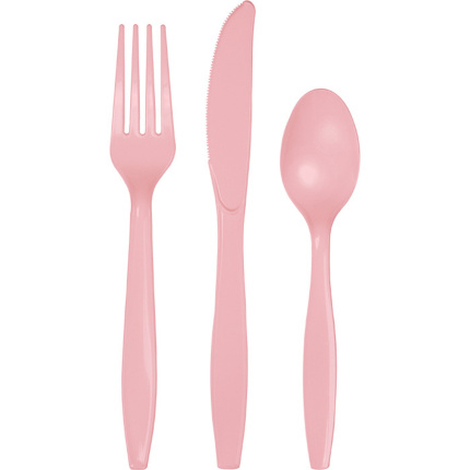 Conjunto de Talheres Rosa Claro - Pack 24