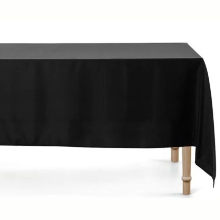 Toalha Mesa Tecido Preta - 180 x 300 cm